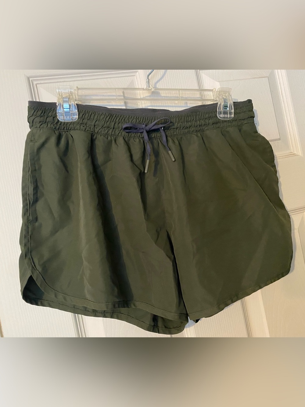 Avia Olive Green Drawstring running Shorts with built in panty medium 8 - 10